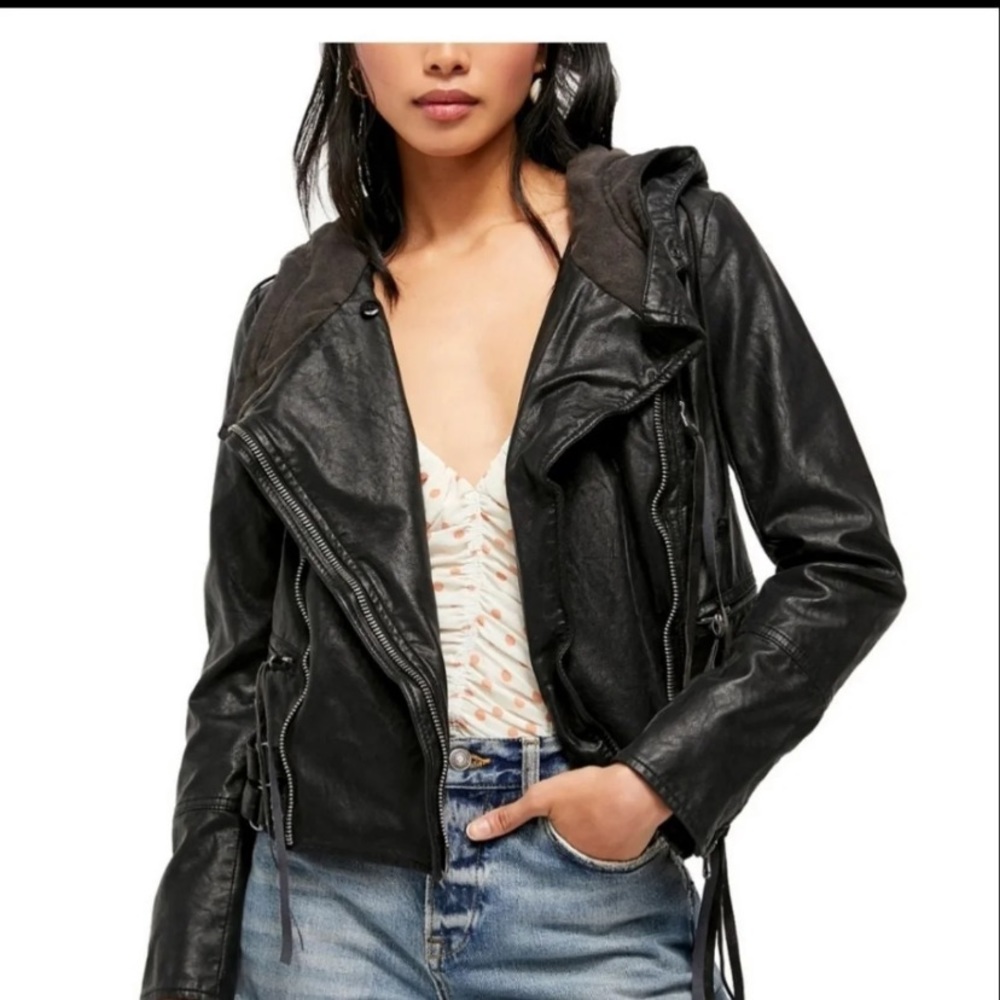 NWOT Free People Cleo Leather Jacket